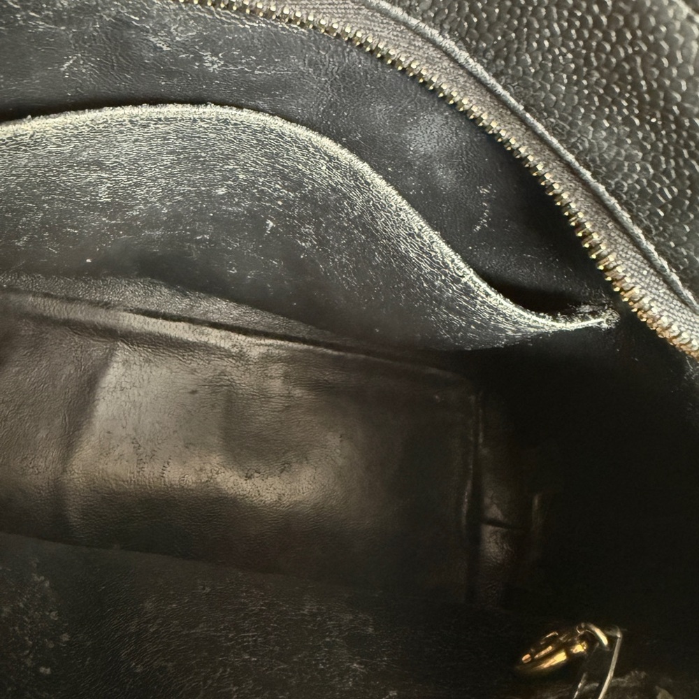 Vintage CHANEL Quilted Caviar Medallion Tote in Black w/Gold Hardware - Picture 12 of 16